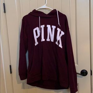 Maroon LG Oversized PINK hoodie